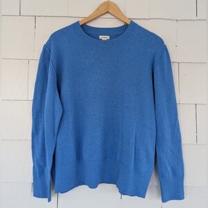 NWT LL Bean Blue Cotton Cashmere Sweater Size Medium